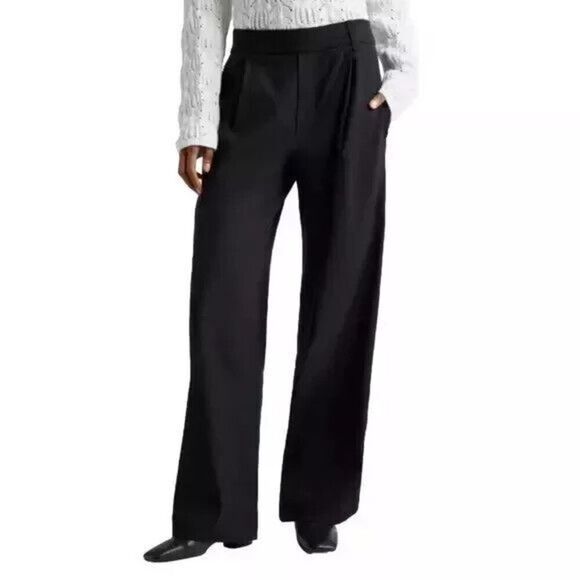 VINCE Women's Black Straight Leg Linen Blend Pull-On Pants Size M NEW MSRP $395 - Picture 1 of 7